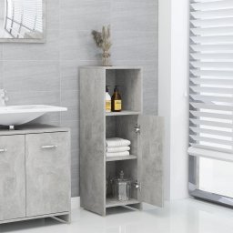 vidaXL Badkamerkast 30x30x95 cm bewerkt hout betongrijs