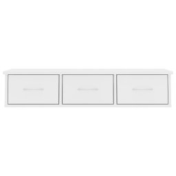 vidaXL Wandschap met lades 88x26x18,5 cm bewerkt hout wit