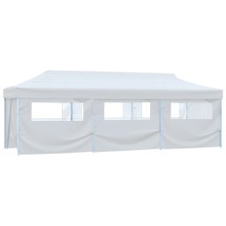 vidaXL Partytent pop-up met 8 zijwanden 3x9 m wit