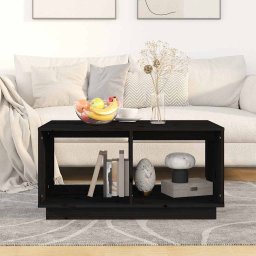 vidaXL Salontafel 80x50x40 cm massief grenenhout zwart