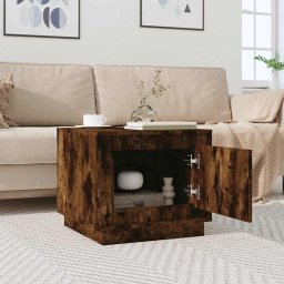 vidaXL Salontafel 51x50x44 cm bewerkt hout gerookt eikenkleurig