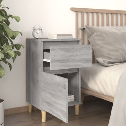 vidaXL Nachtkastjes 2 st 40x35x70 cm bewerkt hout grijs sonoma eiken