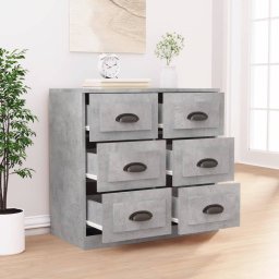 vidaXL Dressoir 70x35,5x67,5 cm bewerkt hout betongrijs