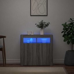 vidaXL Dressoir met LED-verlichting 80x35x75 cm grijs sonoma eiken