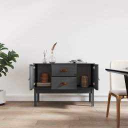 vidaXL Dressoir 110x40x78 cm massief grenenhout grijs