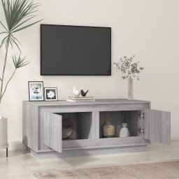 vidaXL Salontafel 102x50x44 cm bewerkt hout grijs sonoma eikenkleurig
