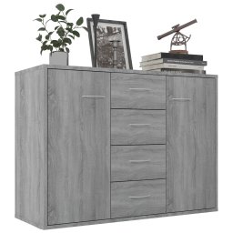 vidaXL Dressoir 88x30x65 cm bewerkt hout grijs sonoma eikenkleurig