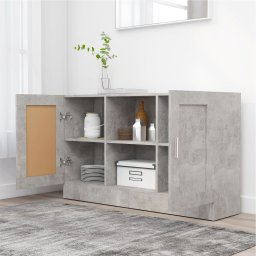 vidaXL Dressoir 120x30,5x70 cm bewerkt hout betongrijs