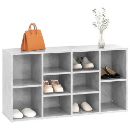 vidaXL Schoenenbank 103x30x55 cm bewerkt hout betongrijs