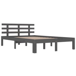 vidaXL Bedframe massief hout grijs 200x200 cm