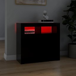 vidaXL Dressoir met LED-verlichting 80x35x75 cm zwart