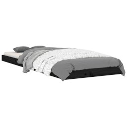 vidaXL Bedframe massief grenenhout zwart 75x190 cm