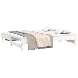 vidaXL Slaapbank uitschuifbaar 2x(80x200) cm massief grenenhout wit