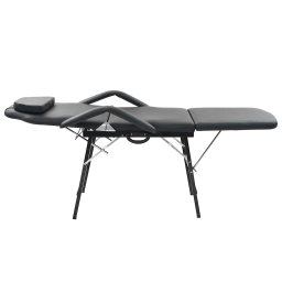 vidaXL Behandelingsstoel voor gezicht 185x78x76 cm kunstleer zwart