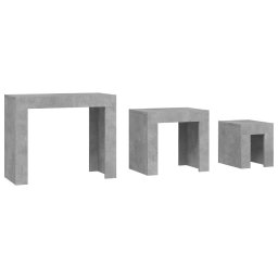 vidaXL 3-delige Tafeltjesset bewerkt hout betongrijs