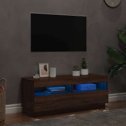 vidaXL Tv-meubel met LED-verlichting 100x35x40 cm bruin eikenkleur