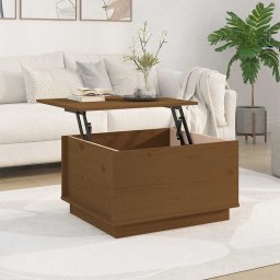vidaXL Salontafel 60x50x35 cm massief grenenhout honingbruin