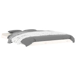 vidaXL Bedframe massief grenenhout wit 135x190 cm