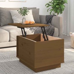 vidaXL Salontafel 40x50x35 cm massief grenenhout honingbruin