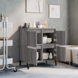 vidaXL Dressoir 60x35x70 cm bewerkt hout grijs sonoma eikenkleurig