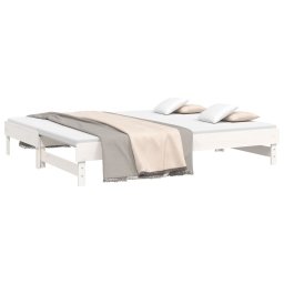 vidaXL Slaapbank uitschuifbaar 2x(100x200) cm massief grenenhout wit