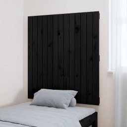 vidaXL Wandhoofdbord 82,5x3x90 cm massief grenenhout zwart