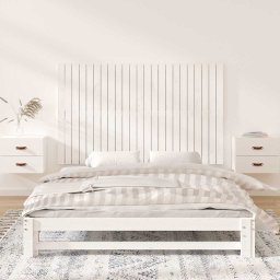 vidaXL Wandhoofdbord 147x3x90 cm massief grenenhout wit