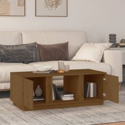 vidaXL Salontafel 110x50x40 cm massief grenenhout honingbruin
