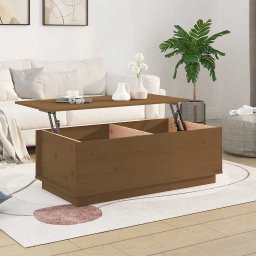 vidaXL Salontafel 100x50x35 cm massief grenenhout honingbruin