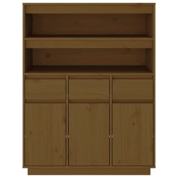 vidaXL Hoge kast 89x40x116,5 cm massief grenenhout honingbruin