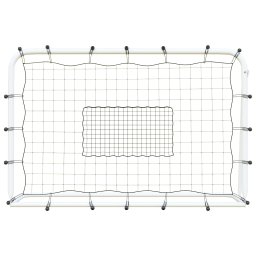 vidaXL Voetbalrebounder 184x61x123 cm staal en PE wit en zwart