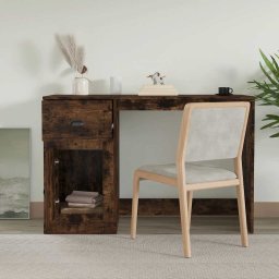 vidaXL Bureau met lade 115x50x75 cm bewerkt hout gerookt eikenkleurig