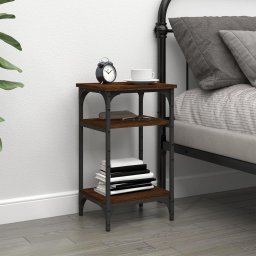vidaXL Bijzettafel 35x30x60 cm bewerkt hout bruin eikenkleur