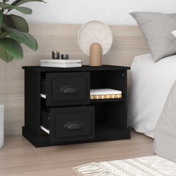 vidaXL Nachtkastje 60x35,5x45 cm zwart