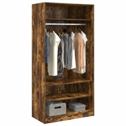vidaXL Kledingkast 100x50x200 cm bewerkt hout gerookt eikenkleurig