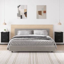 vidaXL Nachtkastjes 2 st wandgemonteerd 41,5x36x53 cm zwart
