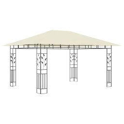 vidaXL Prieel met klamboe 180 g/m² 4x3x2,73 m crème