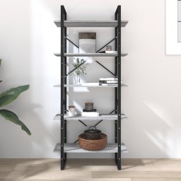 vidaXL Boekenkast 80x30x175 cm bewerkt hout grijs sonoma eikenkleurig