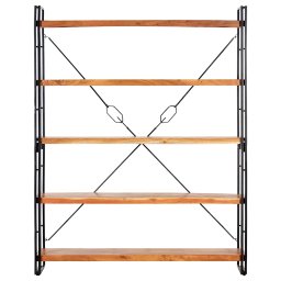 vidaXL Boekenkast met 5 schappen 140x30x180 cm massief acaciahout
