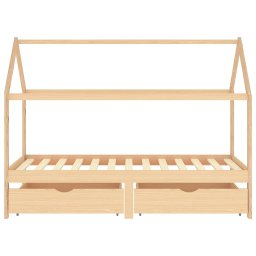 vidaXL Kinderbedframe met lades massief grenenhout 90x200 cm