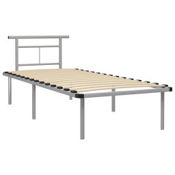 vidaXL Bedframe metaal grijs 90x200 cm