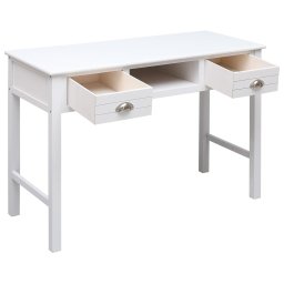 vidaXL Bureau 108x45x76 cm massief paulowniahout wit