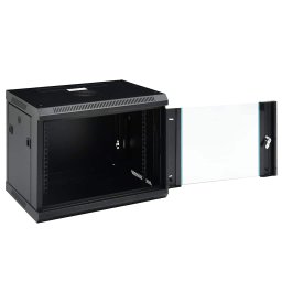 vidaXL Netwerkkasten met opslag Black 600 x 450 x 510 mm Staal