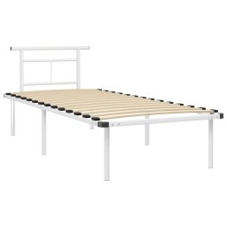 vidaXL Bedframe metaal wit 90x200 cm