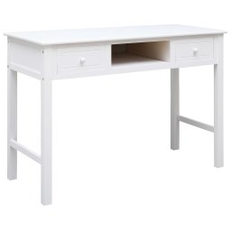 vidaXL Bureau 108x45x76 cm massief paulowniahout wit