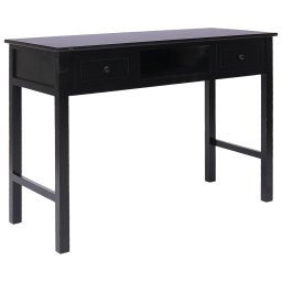 vidaXL Bureau 108x45x76 cm massief paulowniahout zwart