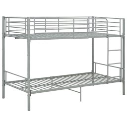 vidaXL Stapelbed metaal grijs 90x200 cm