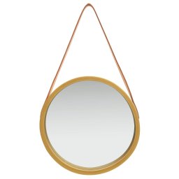 vidaXL Wandspiegel met band 40 cm goudkleurig
