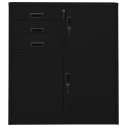 vidaXL Kantoorkast 90x40x102 cm staal zwart