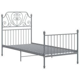 vidaXL Bedframe metaal grijs 90x200 cm